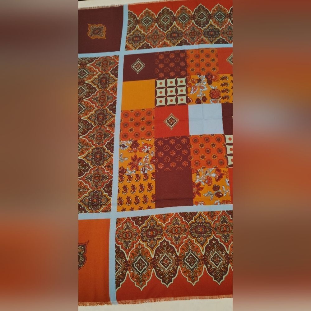 Vintage Colorful Patchwork  Square Scarf - Picture 3 of 16
